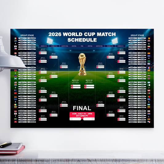 Football World Cup 2026 Poster World Cup Schedule Wall Char Large POSTER