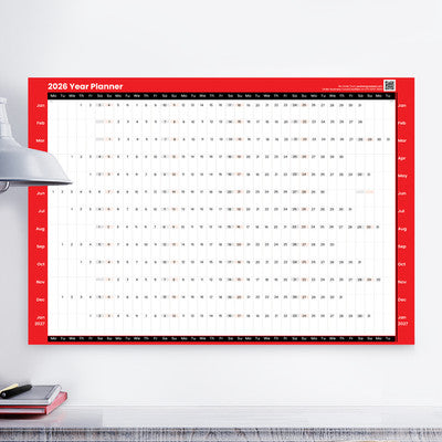 2026 A1-A2 Size Full Year Wall Planner Jan-Dec Calendar Home Office Work